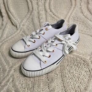 Skechers Bobs Arch Fit Utopia Air Cooled White Canvas Sneakers Womens 6.5